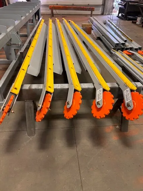 Sawmill transfer deck being fabricated in the shop